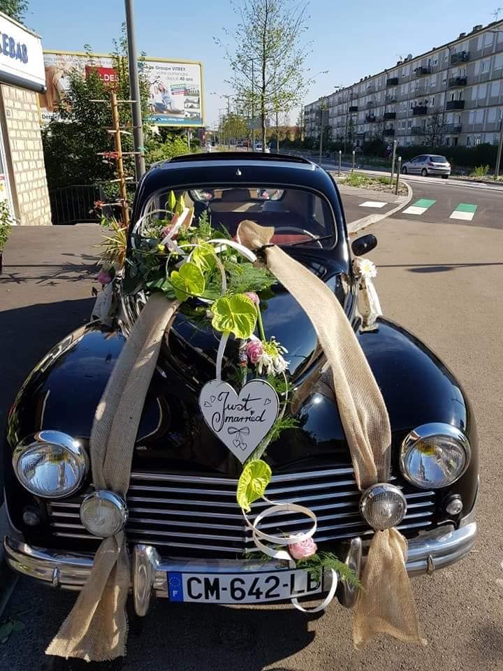 décoration de véhicules et de voitures pour mariages avec Vert.Tige Langres